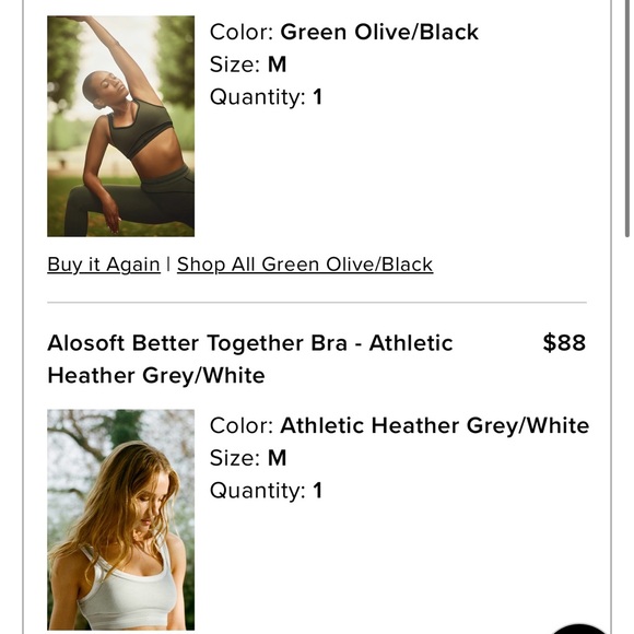 🩶 Alo Yoga Alosoft Better Together Bra Athletic Heather Grey/White 🩶 - Picture 4 of 4